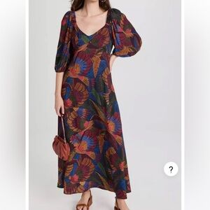 Farm Rio BNWT dotted macaws maxi dress